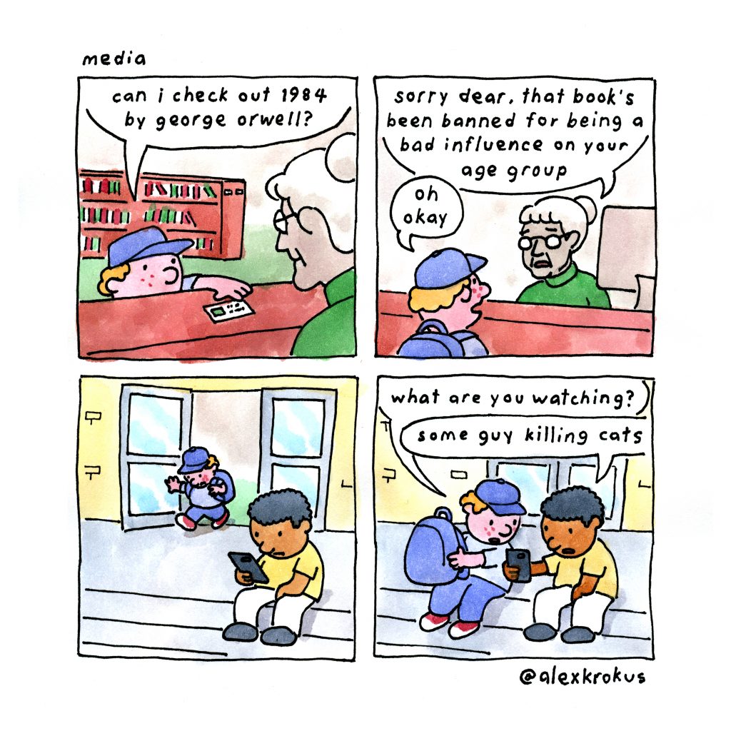 Media Library comic by Alex Krokus